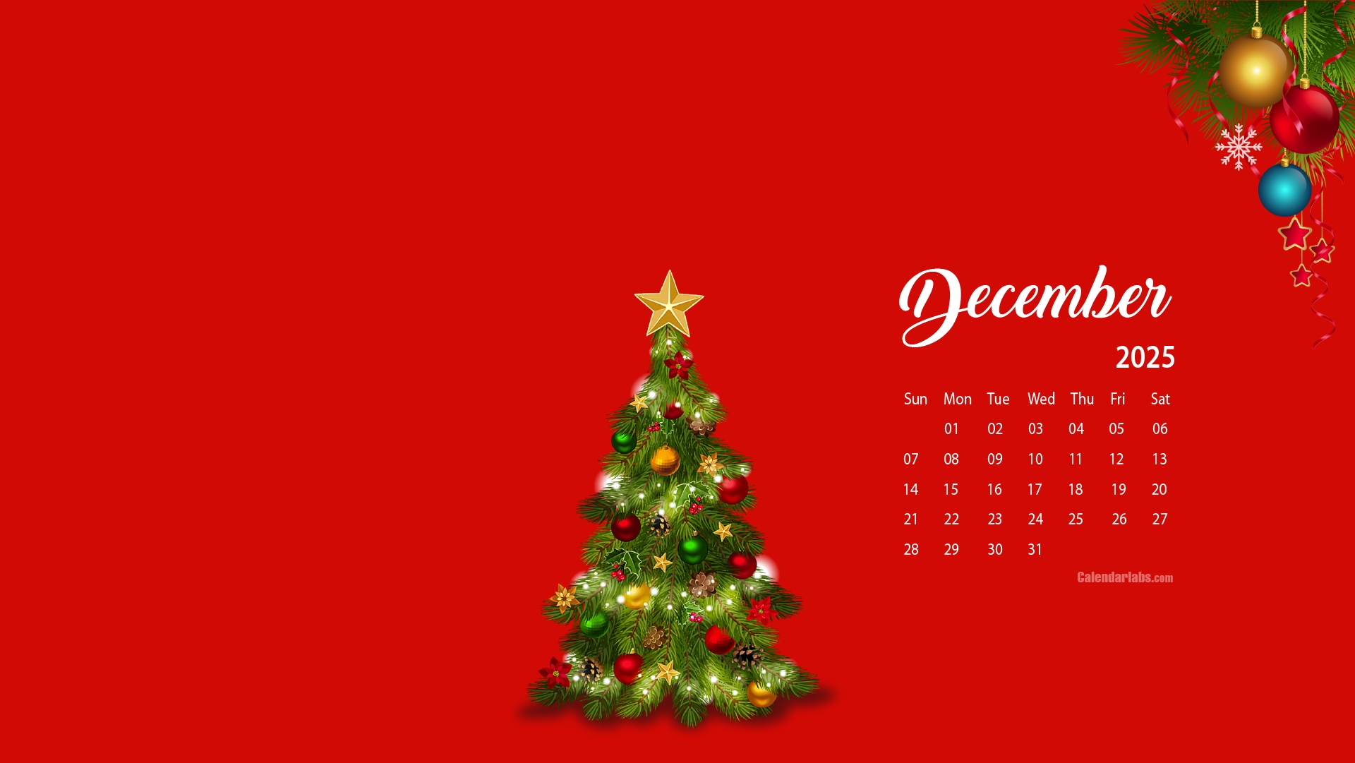 December 2025 Desktop Wallpaper Calendar CalendarLabs