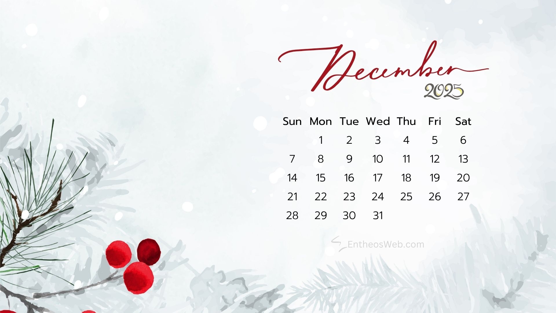 December 2025 Desktop Wallpaper EntheosWeb