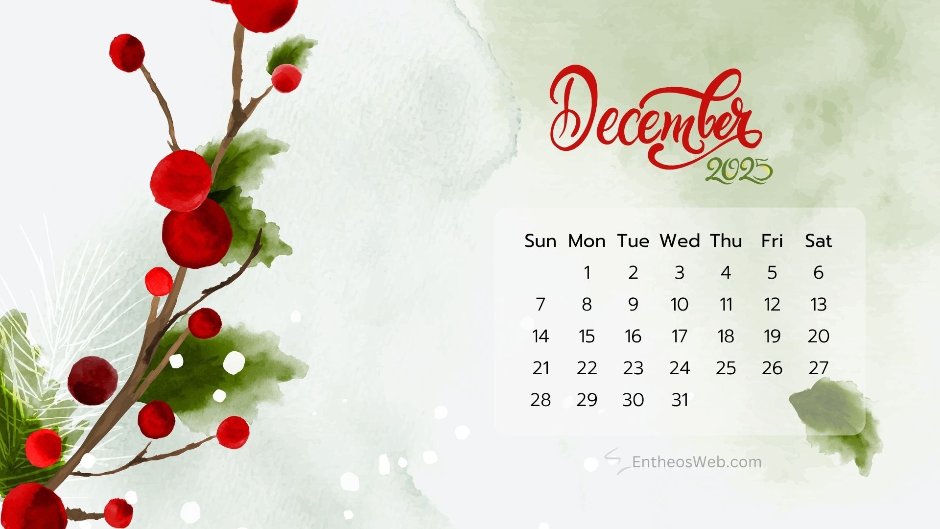 December 2025 Desktop Wallpaper EntheosWeb