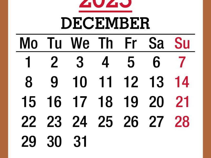 December 2025 Monthly Calendar Printable Free Beige Monday Start PashaCoffee