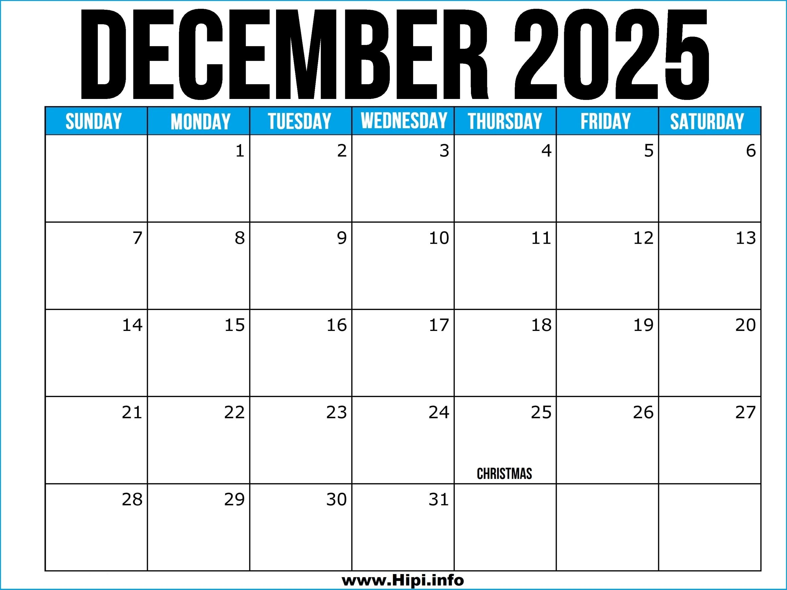 December 2025 Printable Calendar With US Holidays Hipi info 
