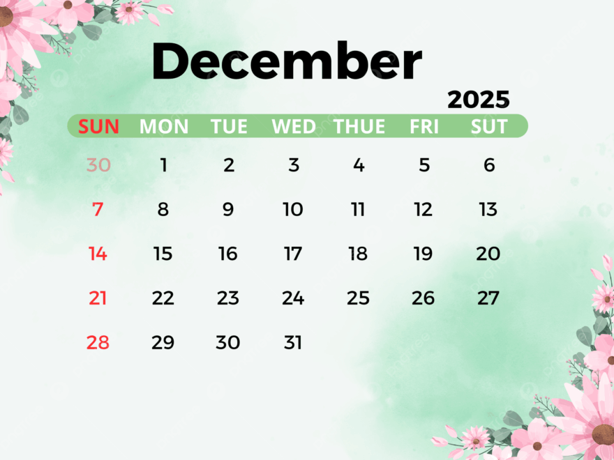 December 2025 Template Download On Pngtree