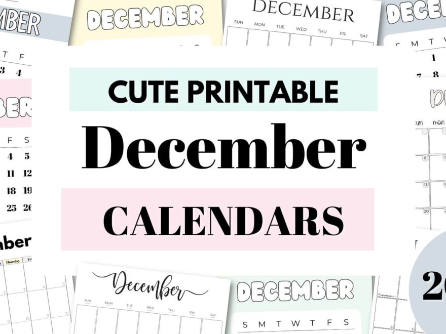December 2026 Calendars 23 Cute Free Printable PDFs By SaturdayGift