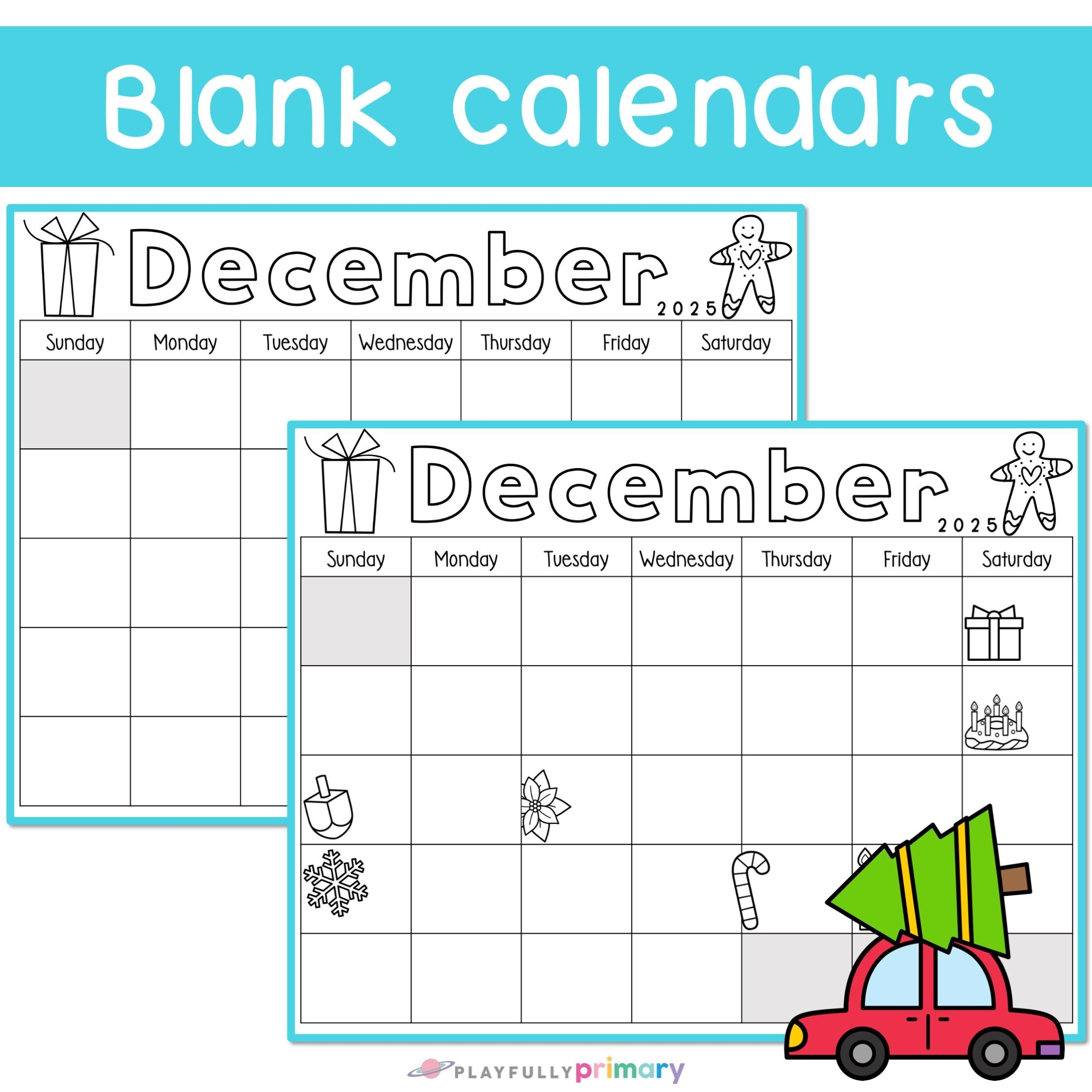 Blank December 2025 Calendar