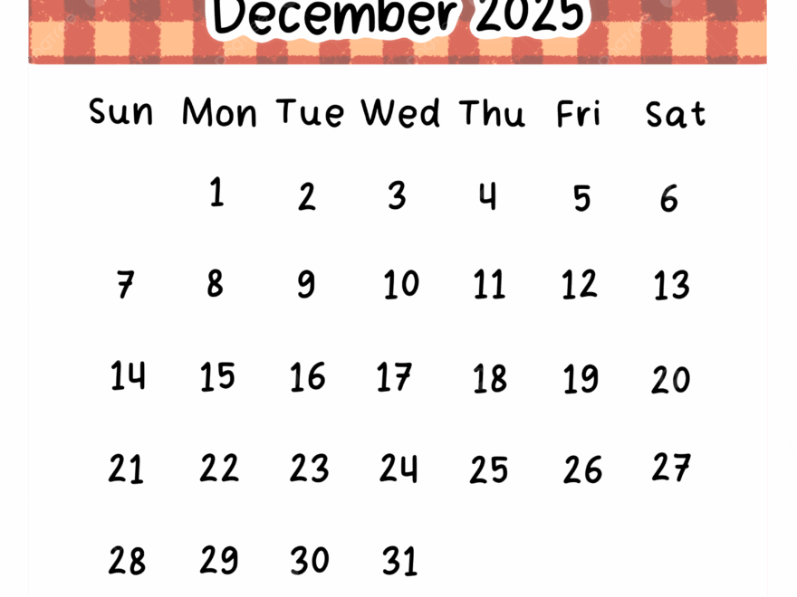 December Calendar Of 2025 Template December 2025 Calendar PNG Transparent Clipart Image And PSD File For Free Download