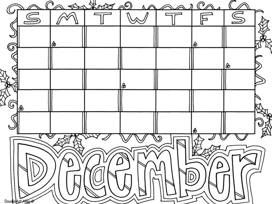 December Coloring Pages DOODLE ART ALLEY