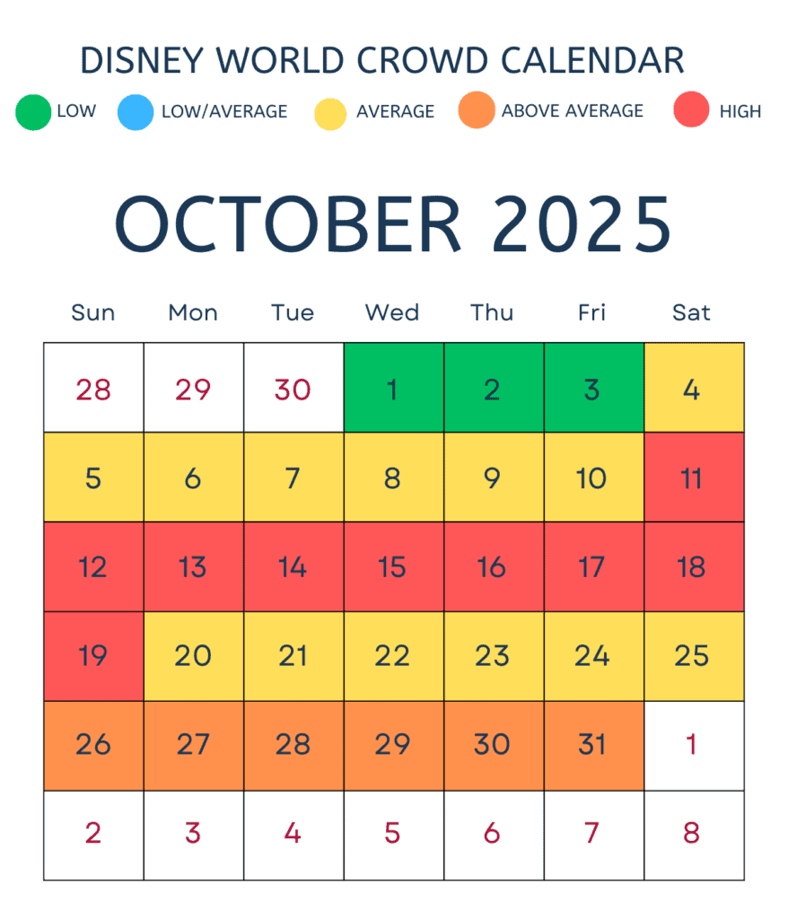 Disney Crowd Calendar October 2025