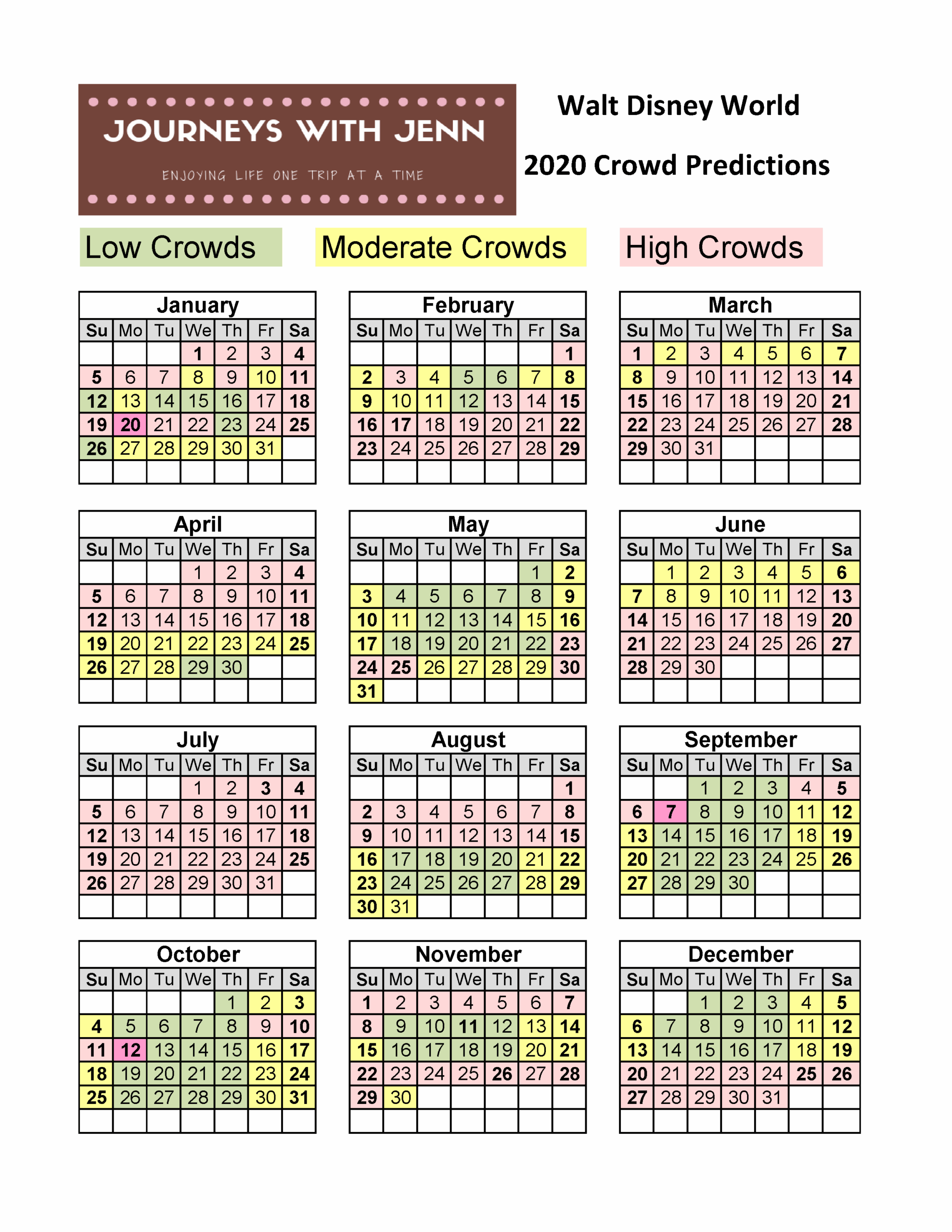 Disney World Crowd Calendar November 2025 Printable