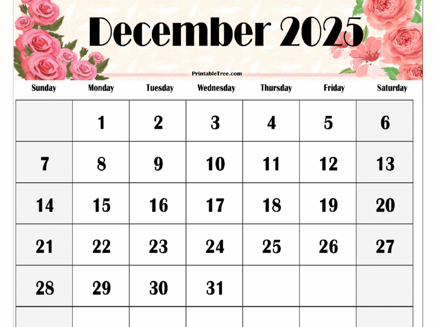 Download Free Monthly 2025 Calendar Printable PDF With Holidays Template