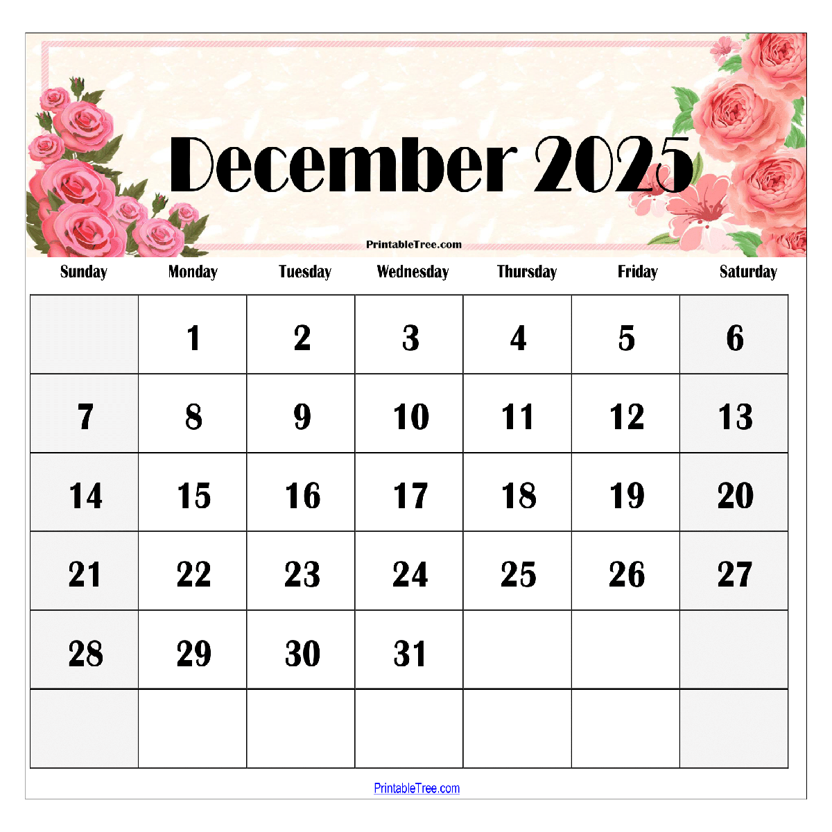 Download Free Monthly 2025 Calendar Printable PDF With Holidays Template