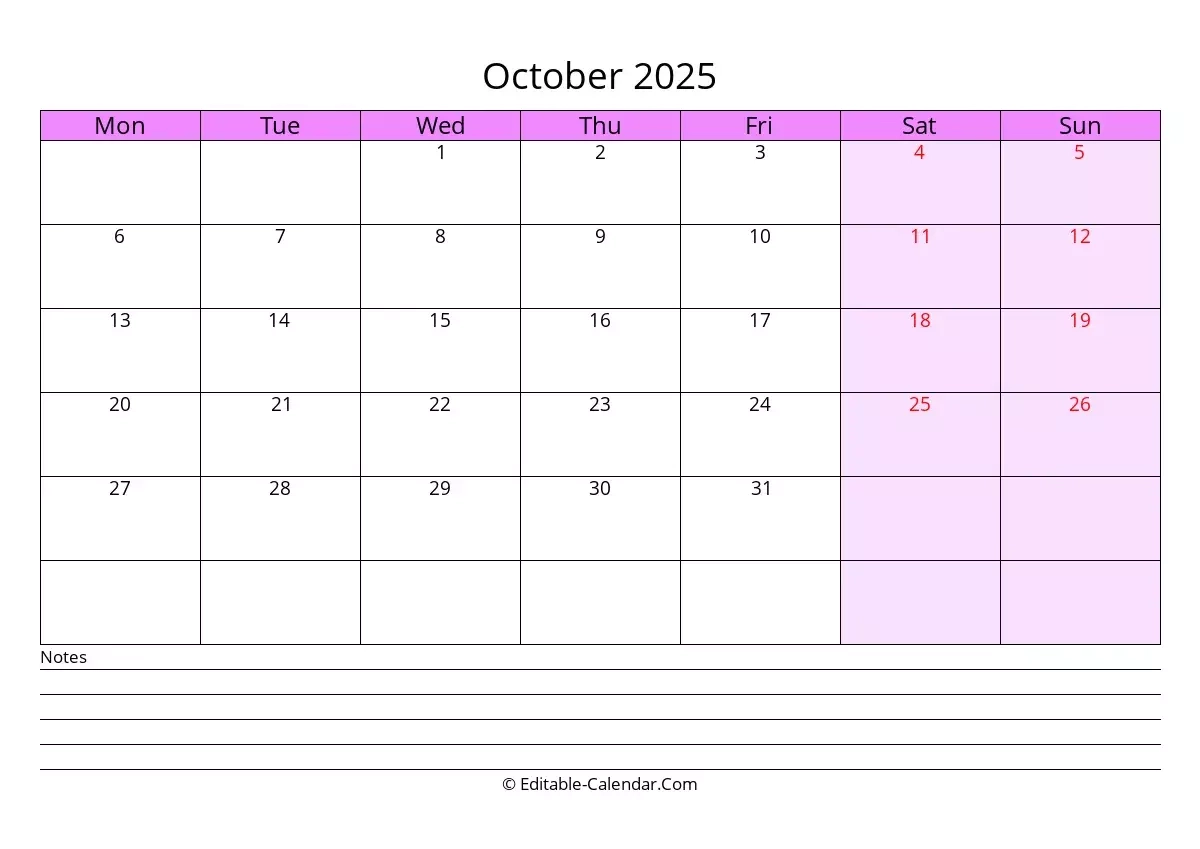 Print A Calendar October 2025