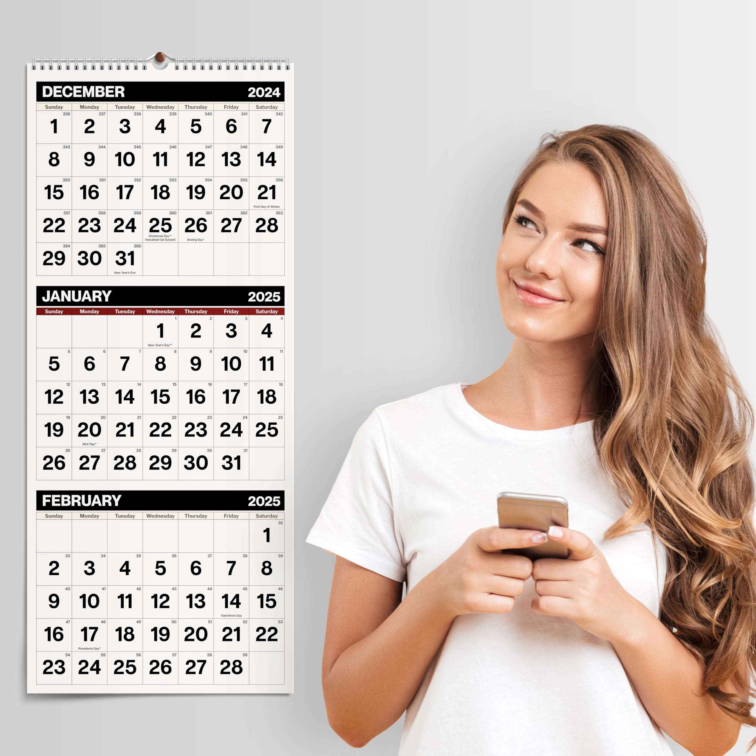 Dunwell Three Month View Calendar 2025 Black 11x26 Open 3 Month Wall Calendar Vertical Use To December 2025 3 Panel Ships Folded Buy Online At Best Price In UAE Amazon ae