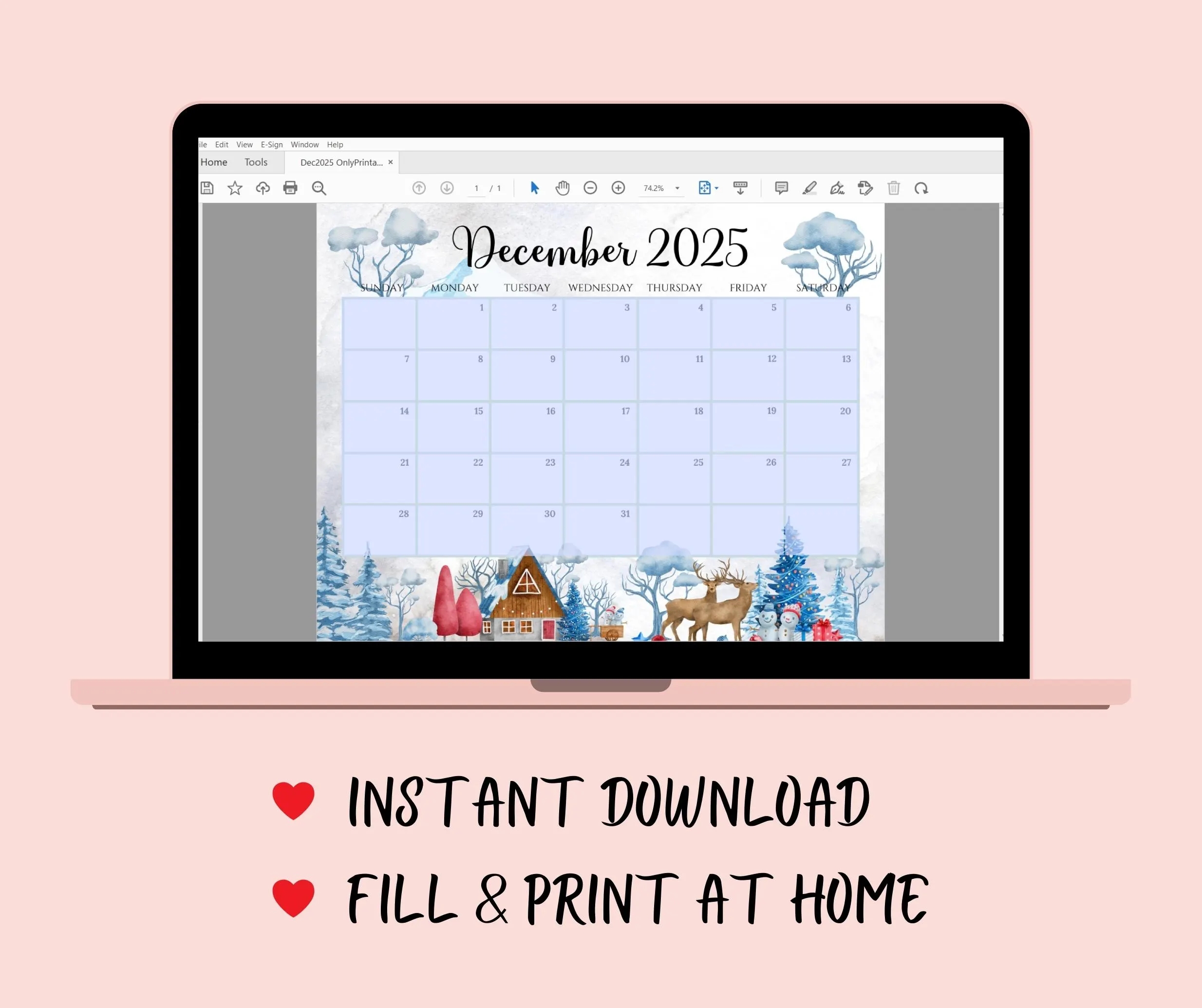 December 2025 Calendar Aesthetic