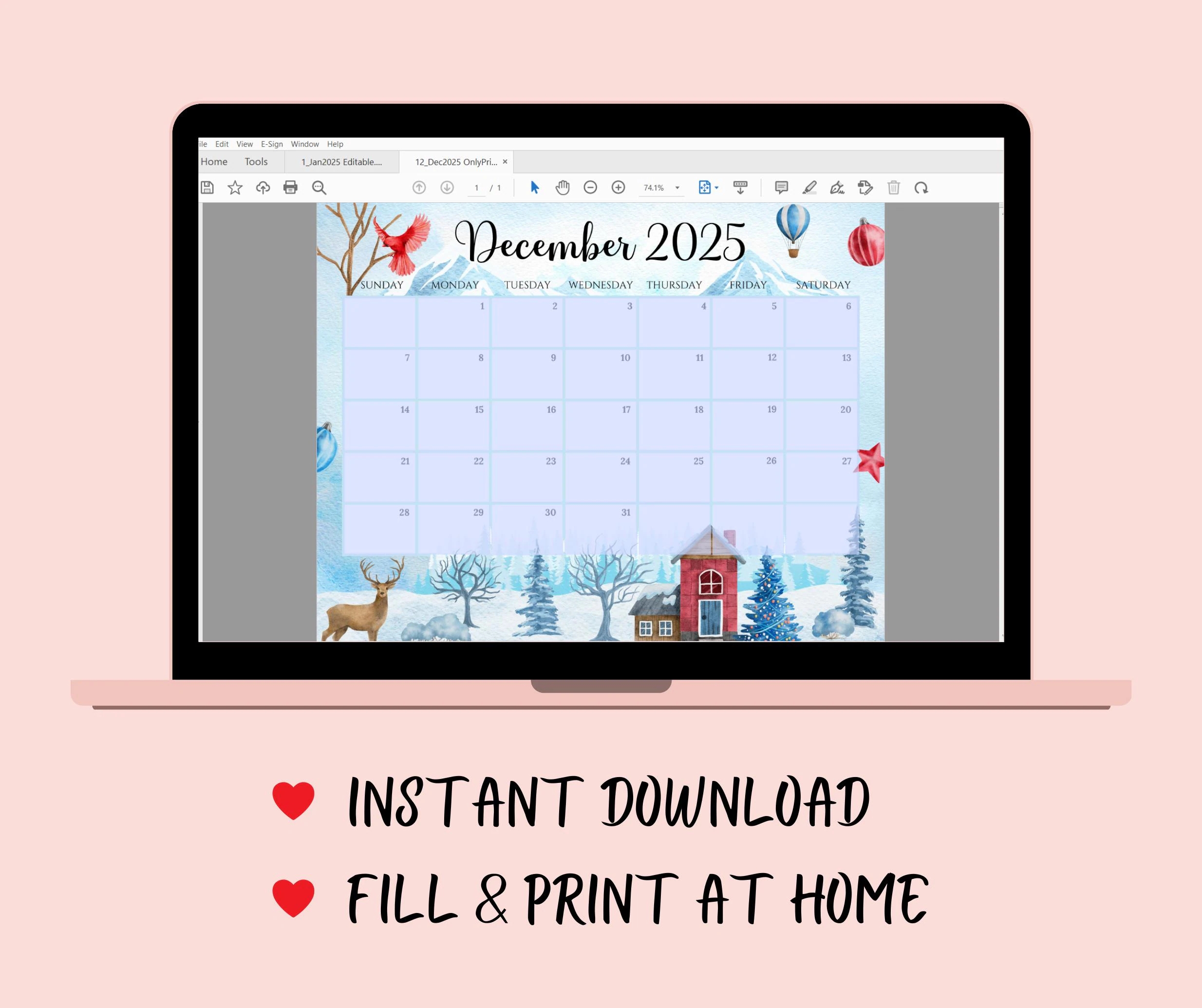 December 2025 Calendar Desktop