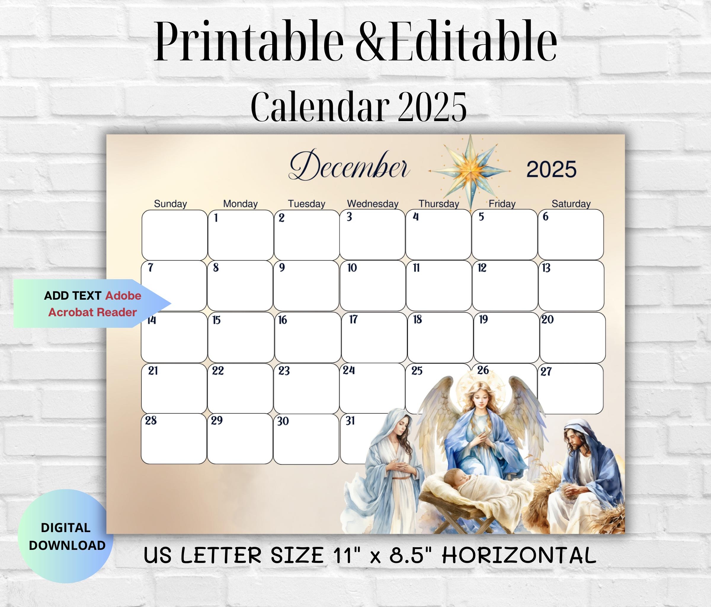 Blank Calendar Pages December 2025