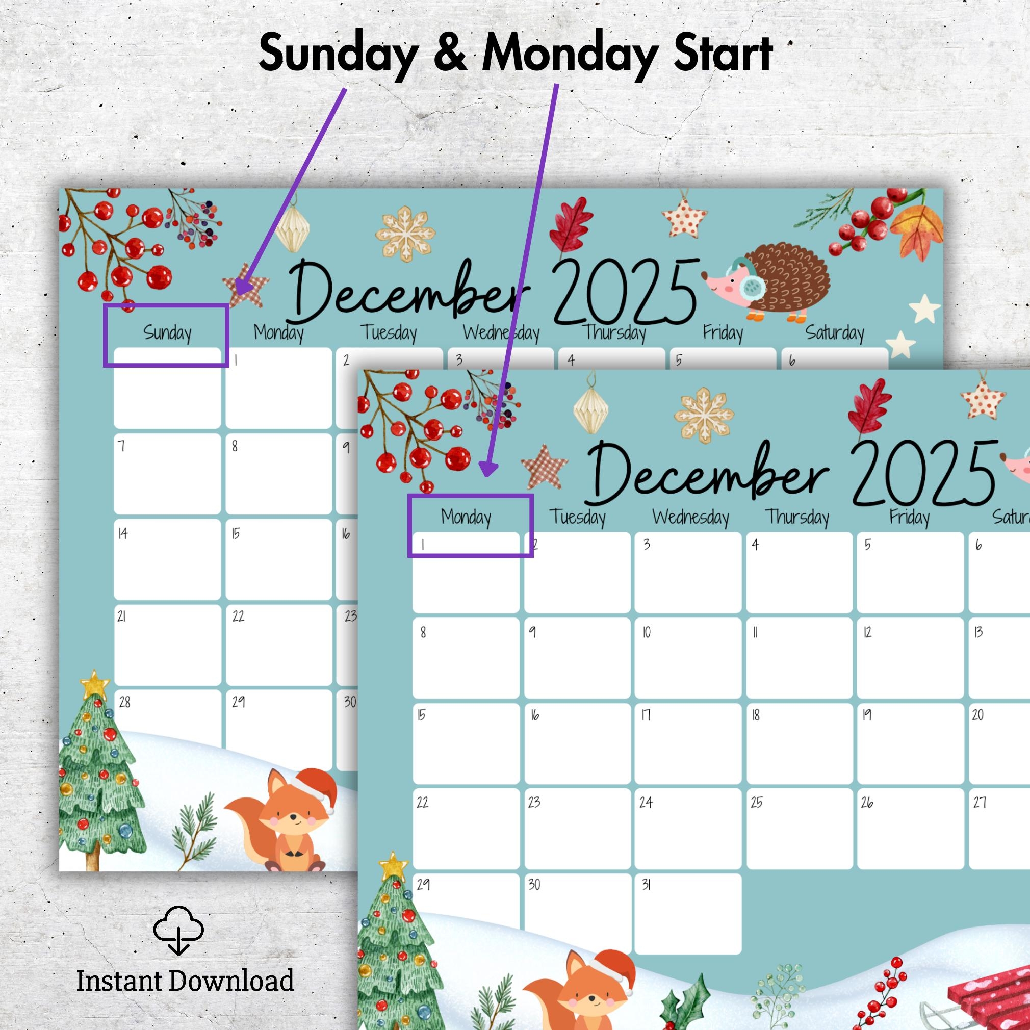 December 2025 Kids Calendar