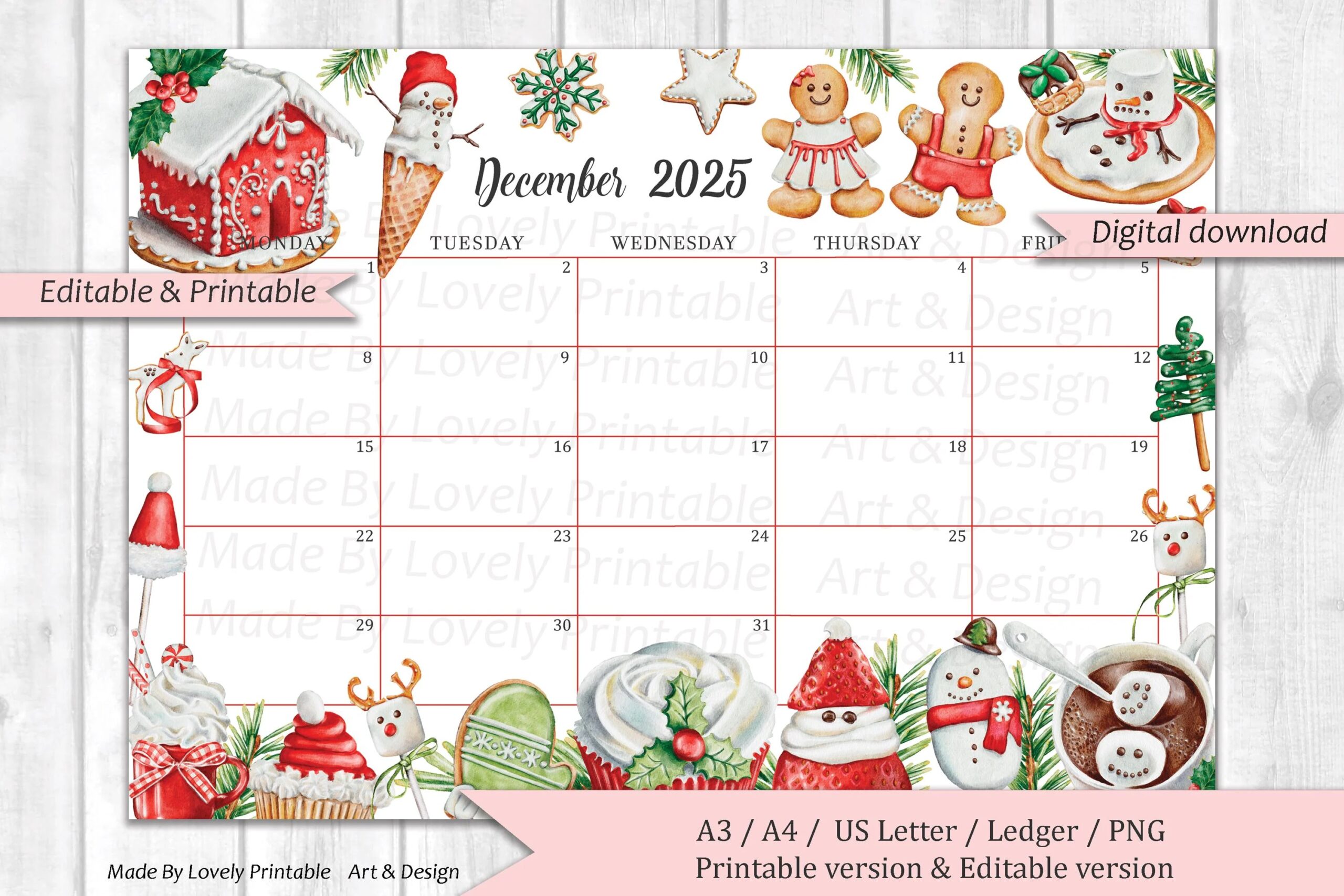 December 2025 Calendar Printable