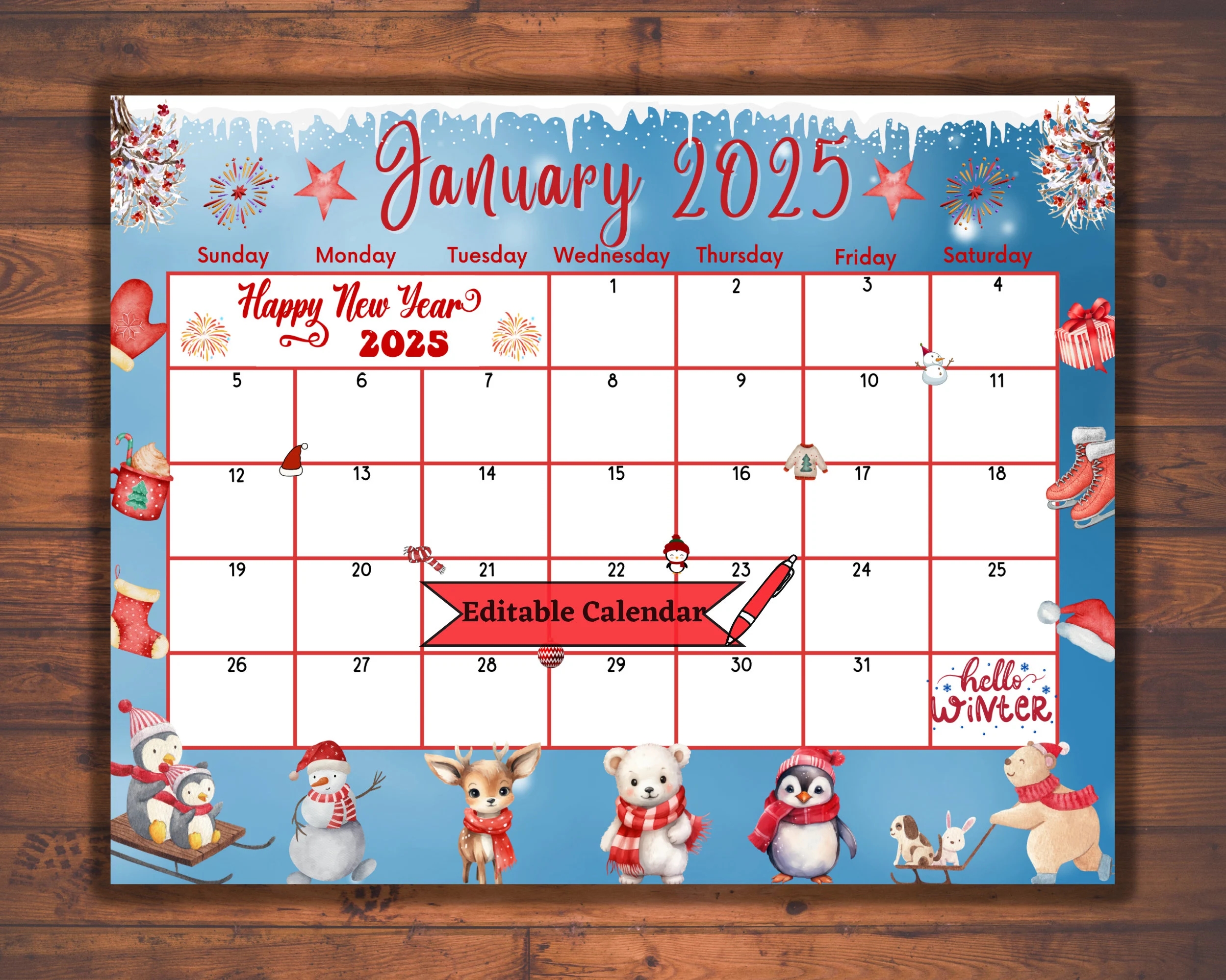 November December January 2025 Calendar