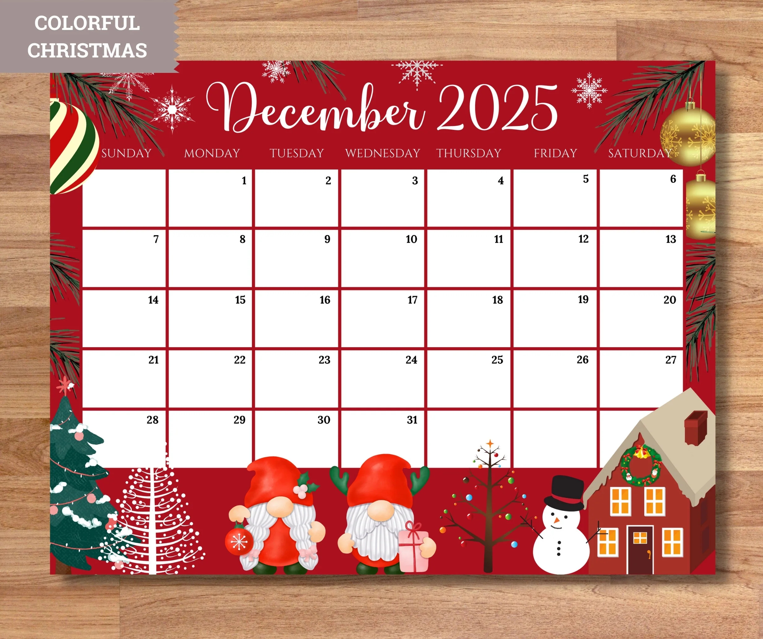 EDITABLE Gnome Monthly Calendar 2025 12 Beautiful Fillable Monthly Planner Cute Printable 2025 Calendar Planner For Kids Instant Download Etsy