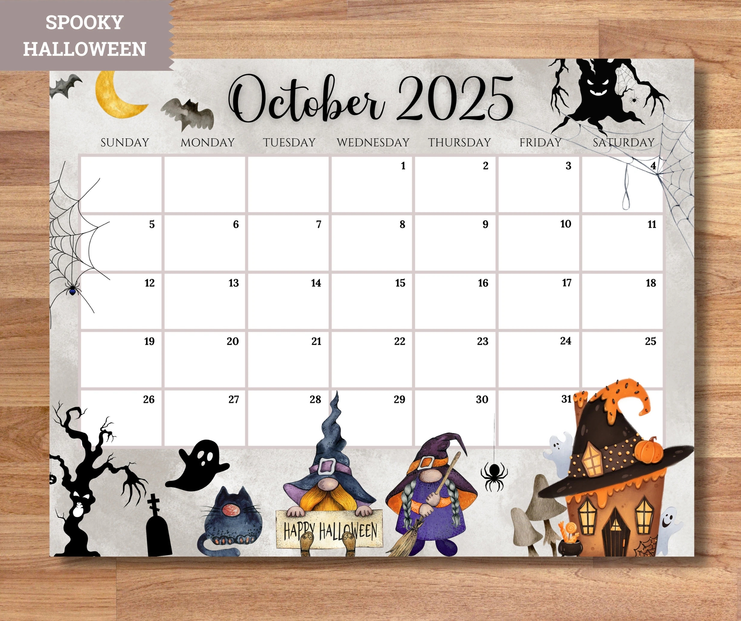 EDITABLE Gnome Monthly Calendar 2025 12 Beautiful Fillable Monthly Planner Cute Printable 2025 Calendar Planner For Kids Instant Download Etsy