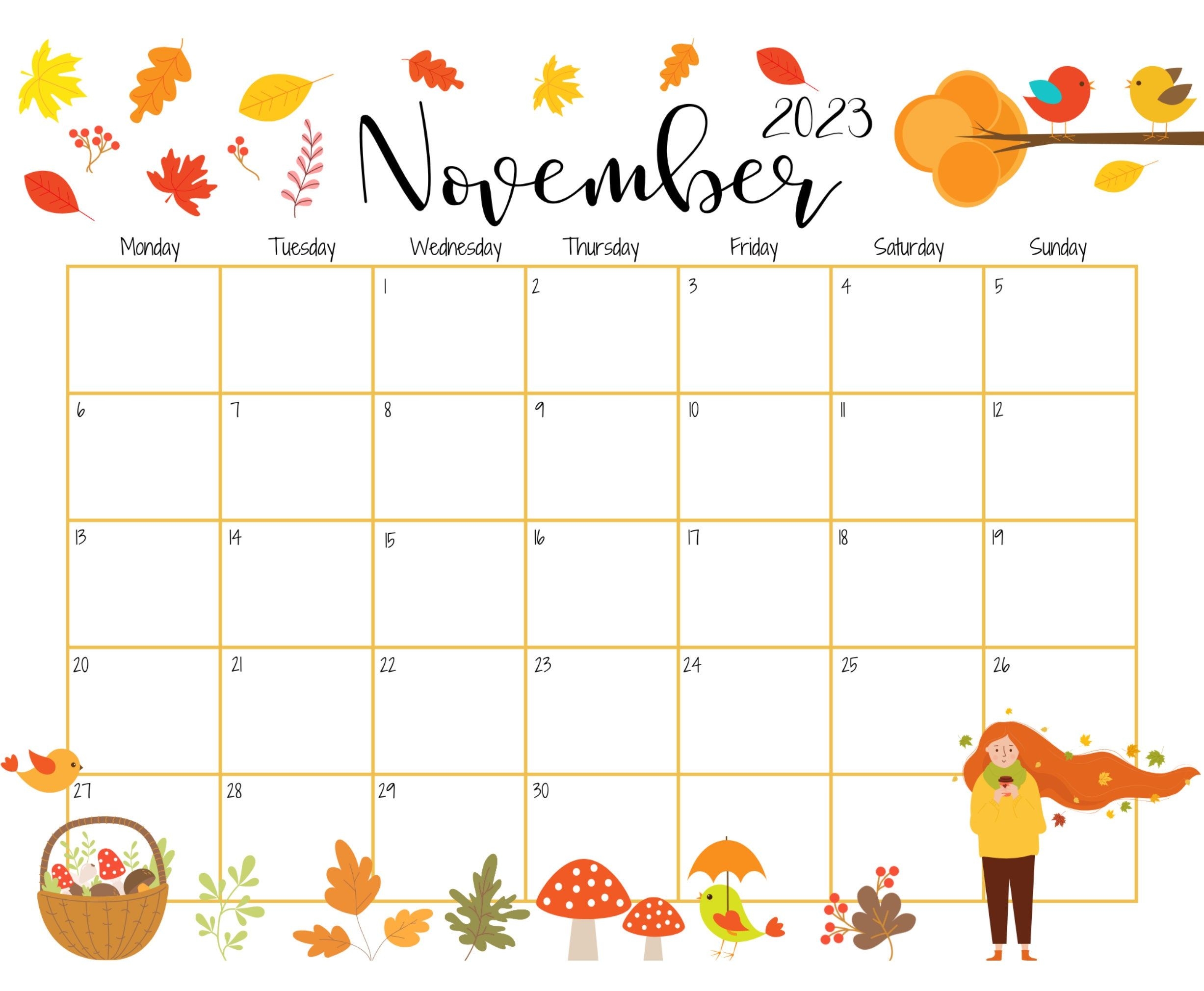 Fillable November 2025 Calendar