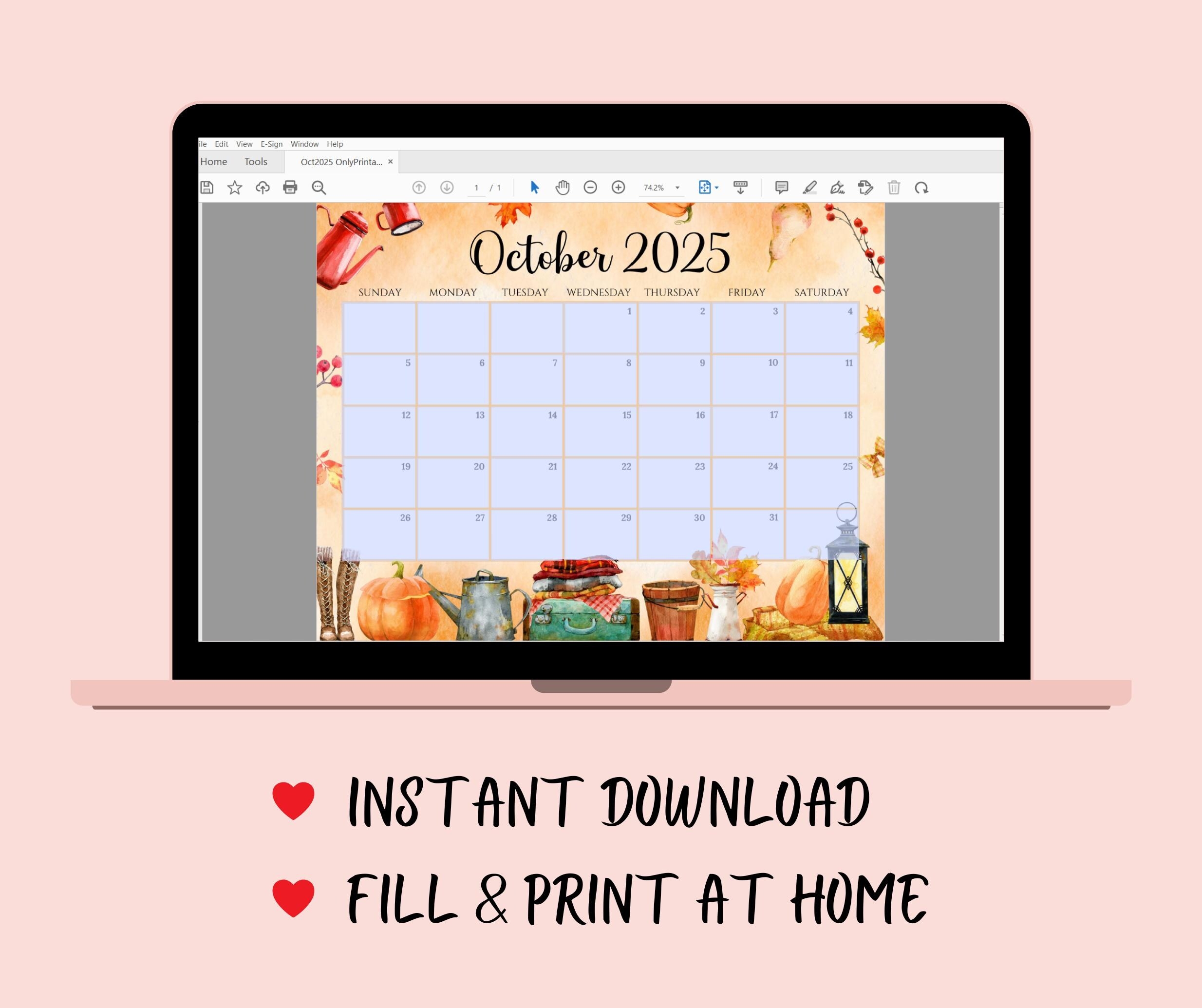 October 2025 Desktop Calendar