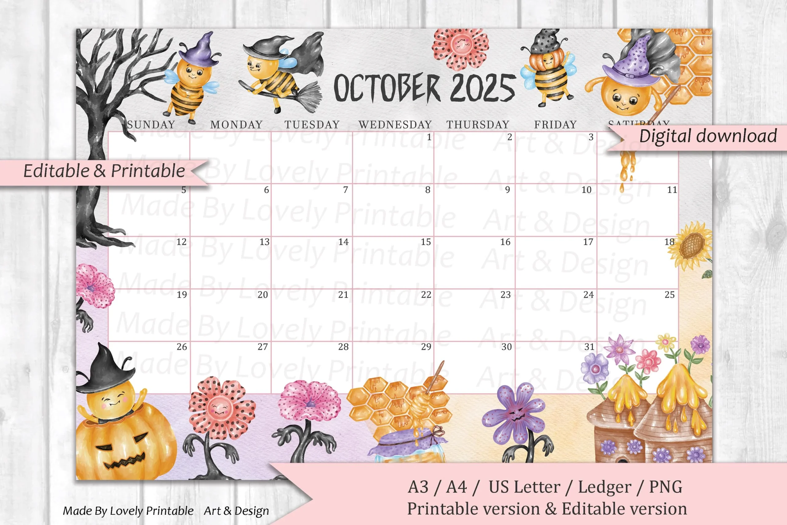 October 2025 Calendar Printable Pretty