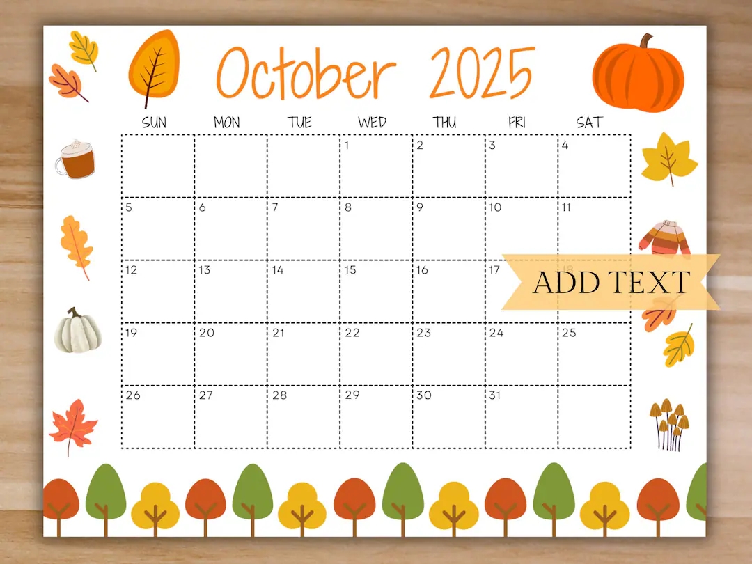 October November Calendar 2025