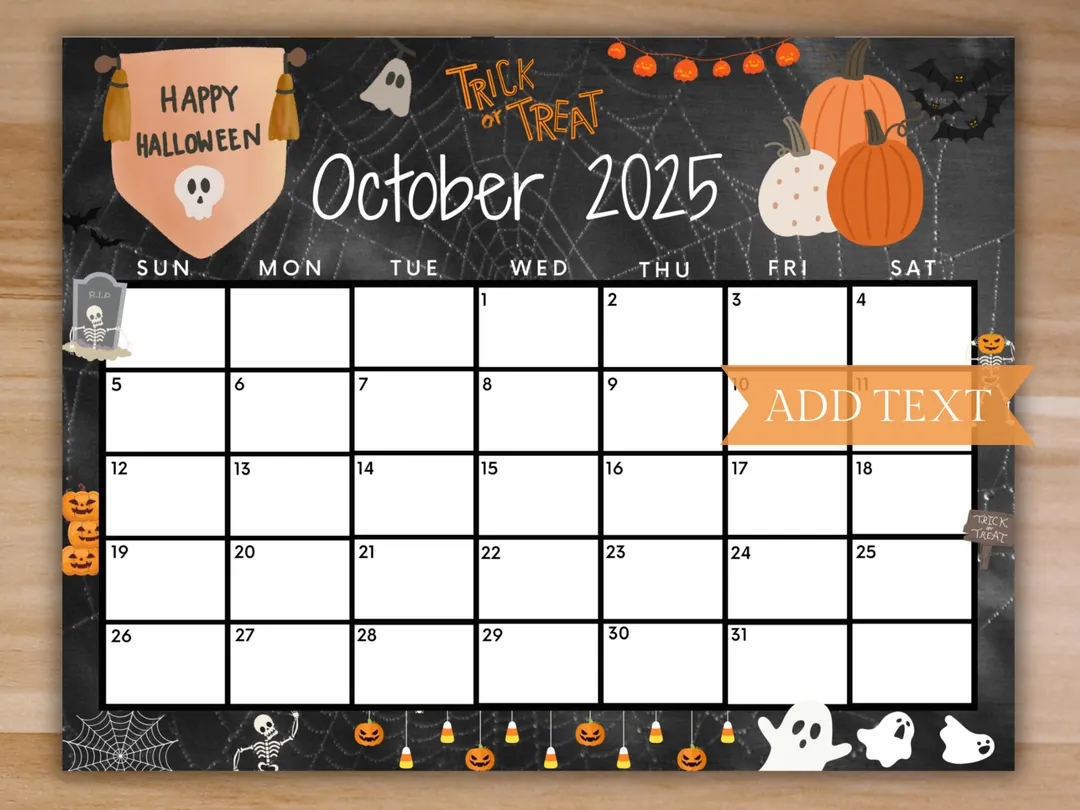 October 2025 Calendar Halloween
