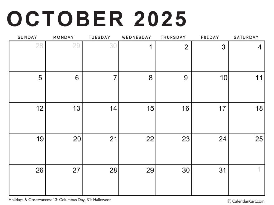 Editable Printable Calendars 2025 Typeable PDF CalendarKart