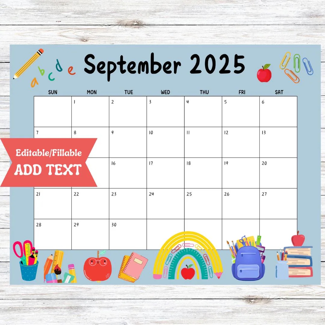 Free Printable Calendar September 2025
