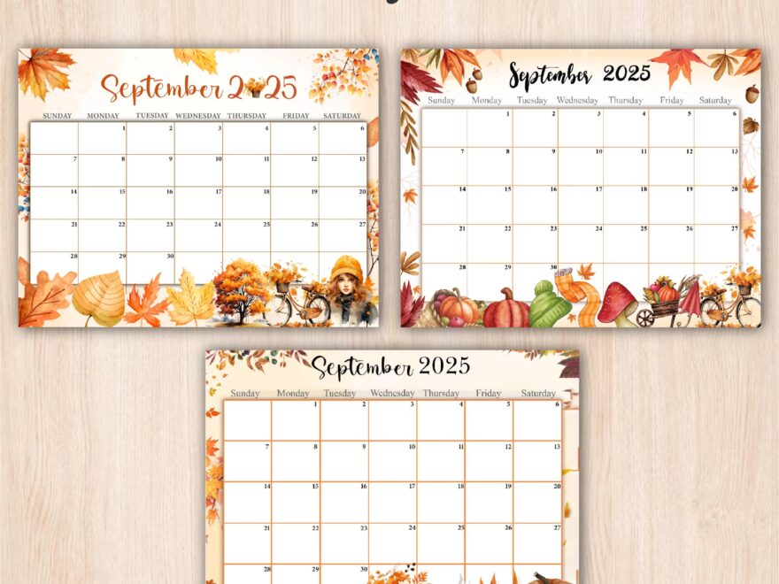 Editable September 2025 Calendar Printable Wall Calendar 2025 Fillable Monthly Planner Sunday Monday Start Kids Calendar 2025 Etsy