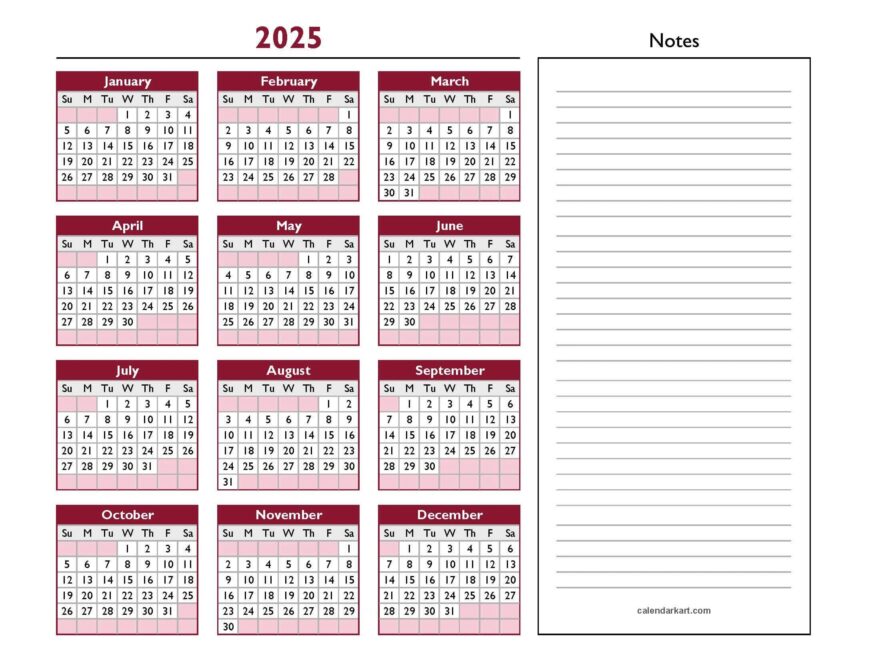 Excel Calendar Template 2025 CalendarKart
