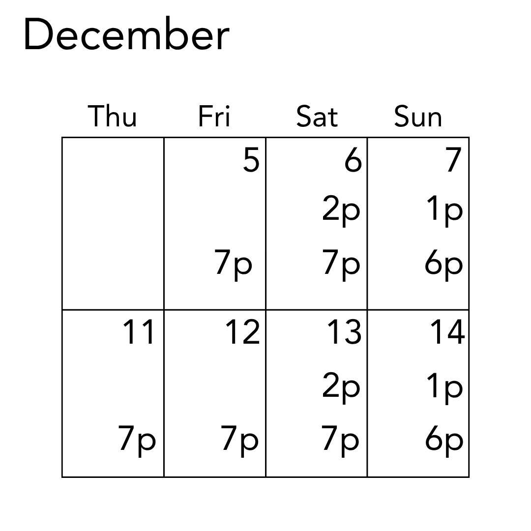 December Calendar Pretend To Work