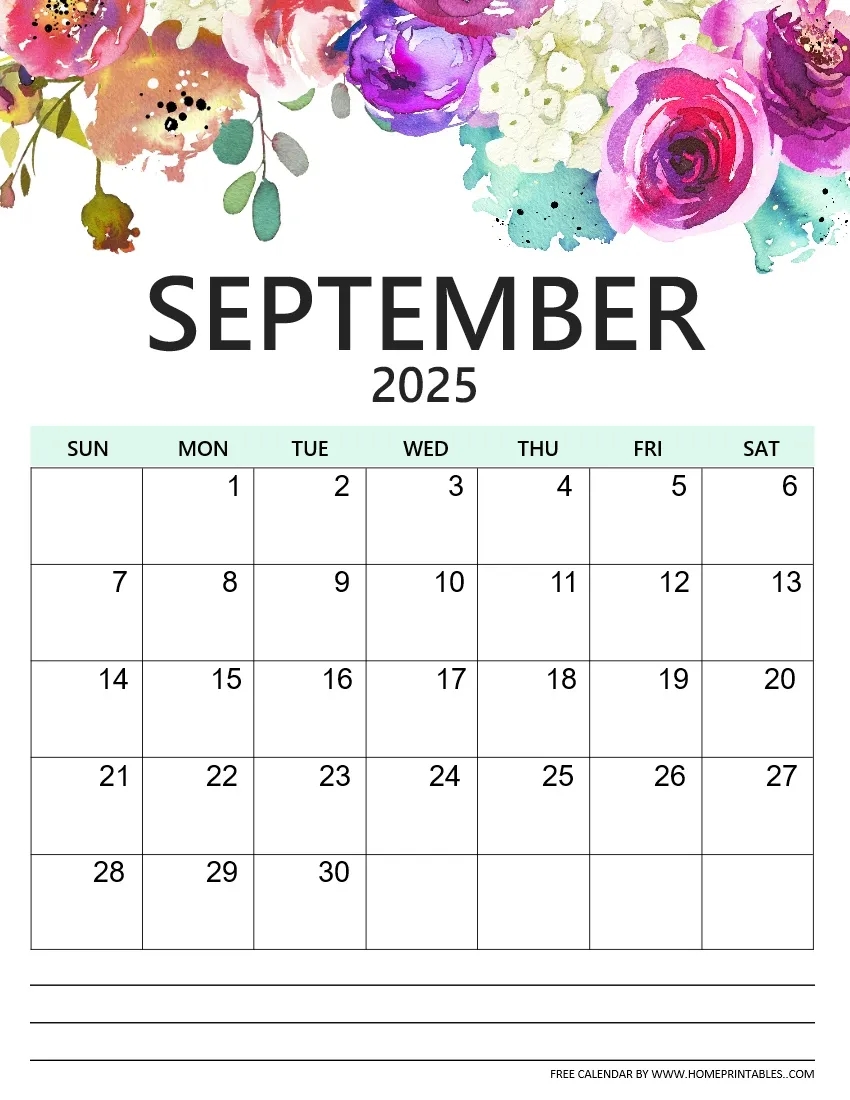 Floral 2025 Calendar Printable PDF A Beautiful Design 