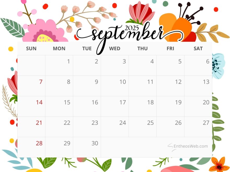 Floral Calendar Printables EntheosWeb