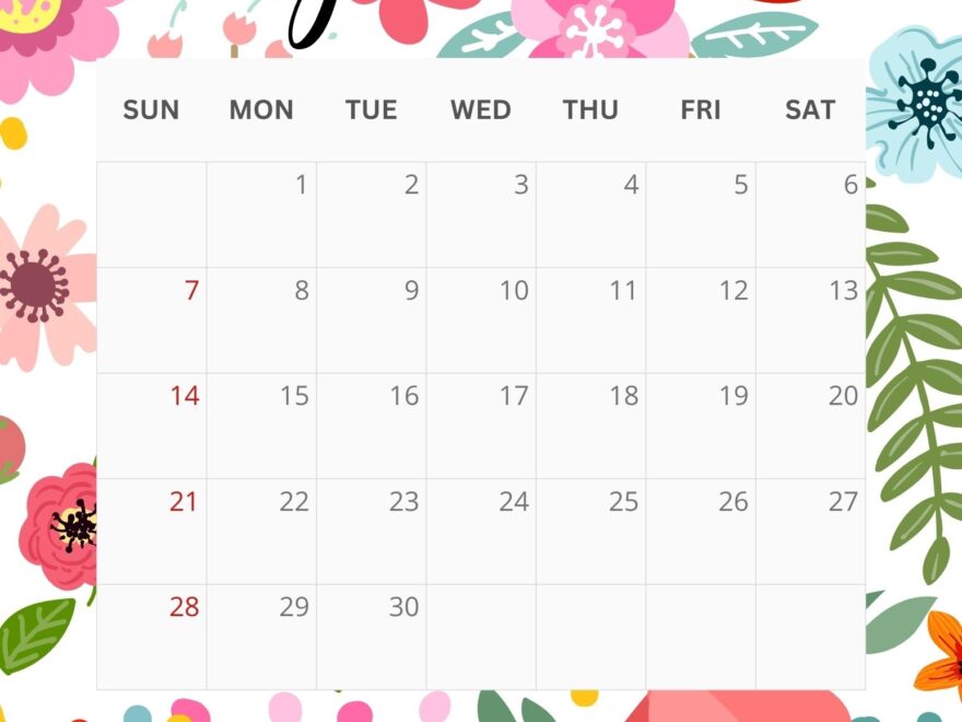 Floral Calendar Printables EntheosWeb