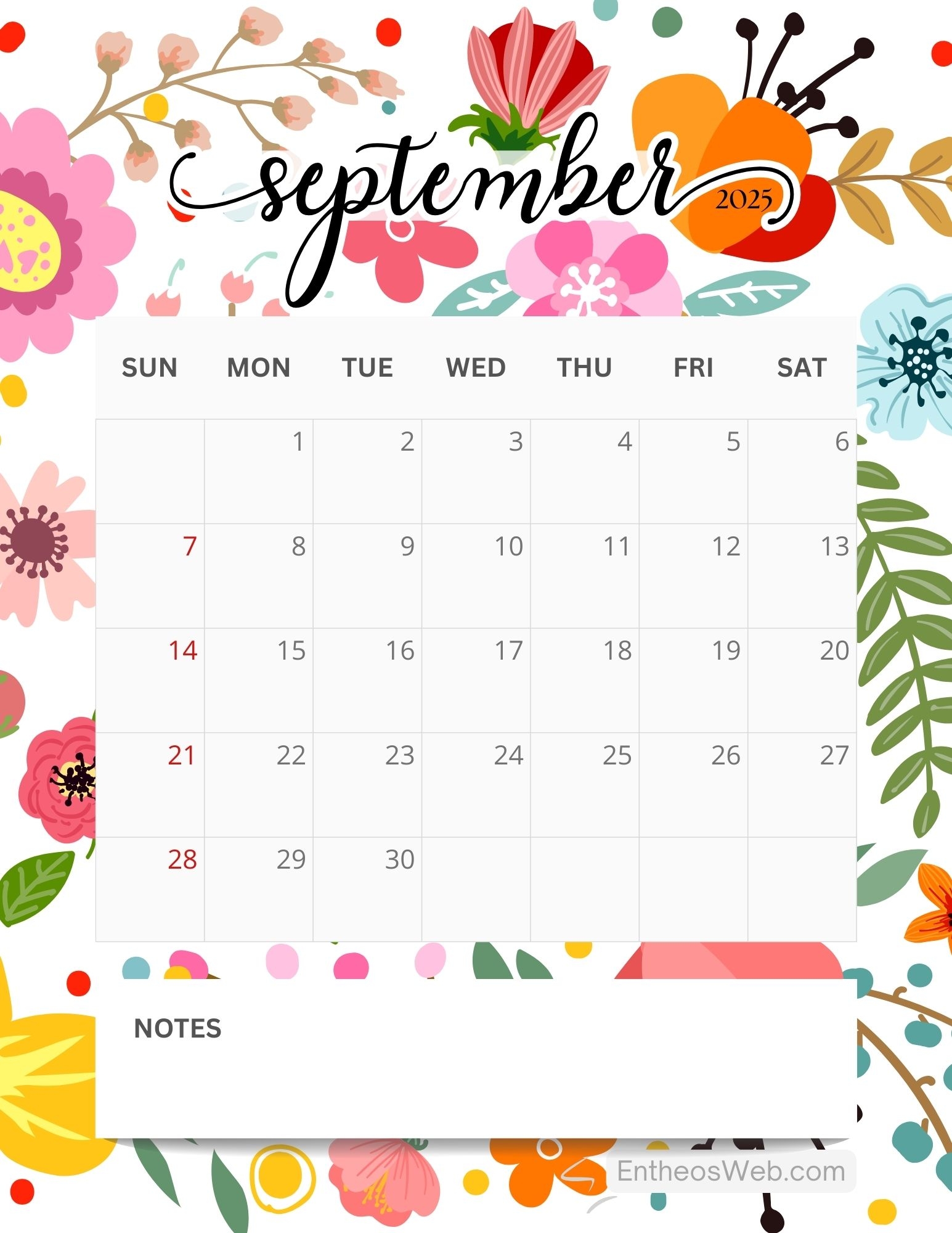 Floral Calendar Printables EntheosWeb
