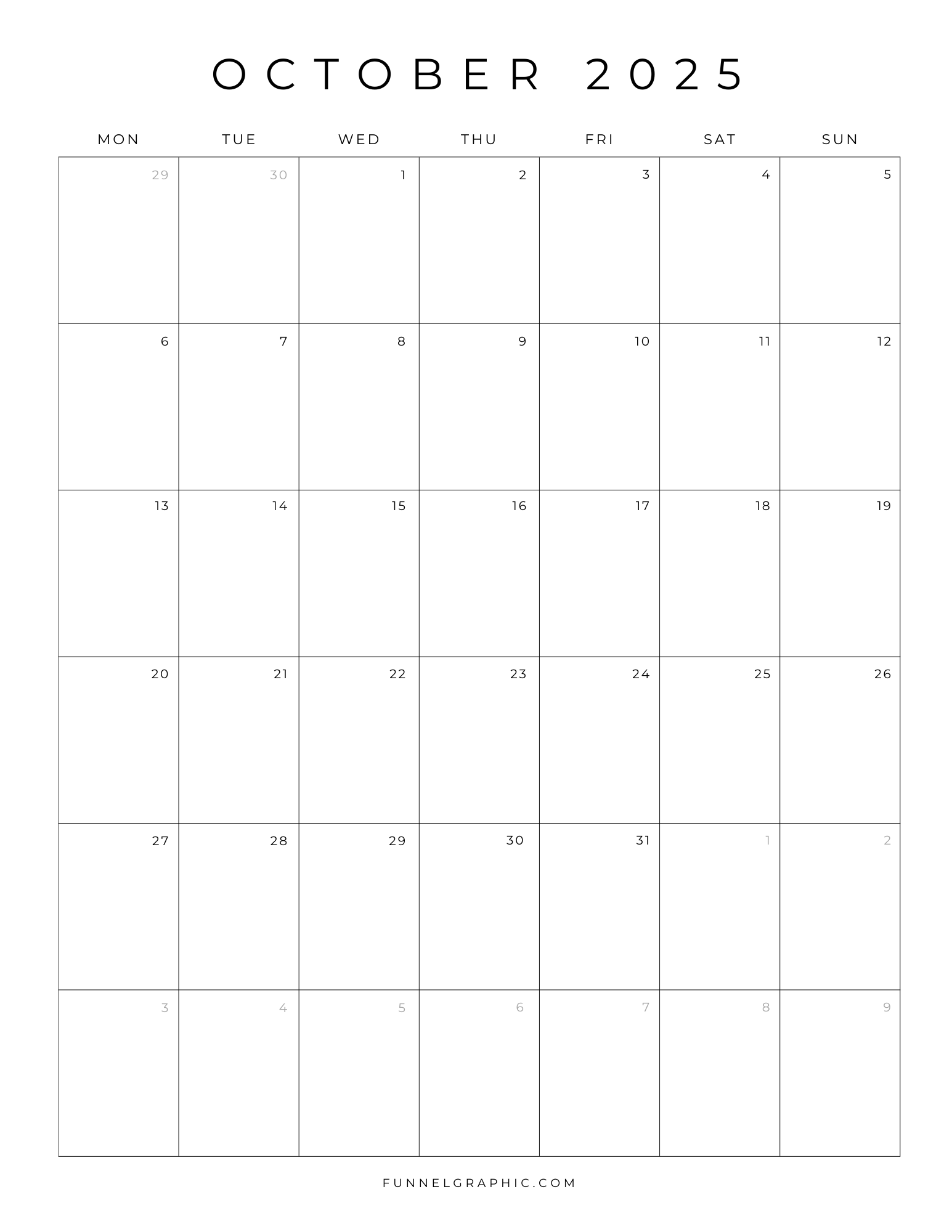 Free 2025 Calendar Printable Blank Portrait Templates
