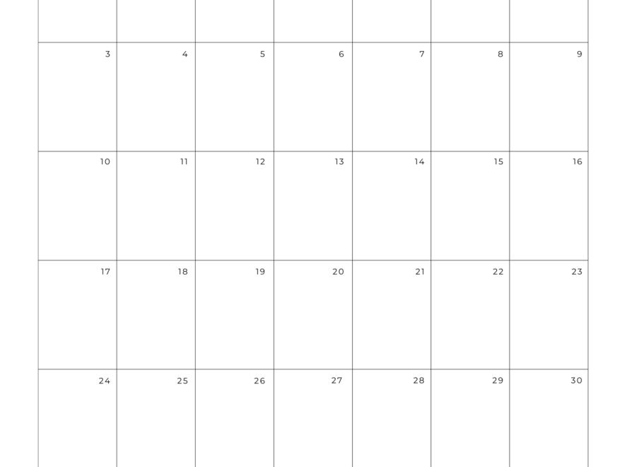 Free 2025 Calendar Printable Blank Portrait Templates
