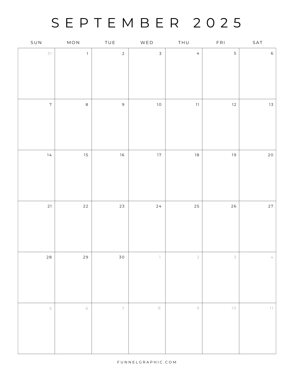 Free 2025 Calendar Printable Blank Portrait Templates