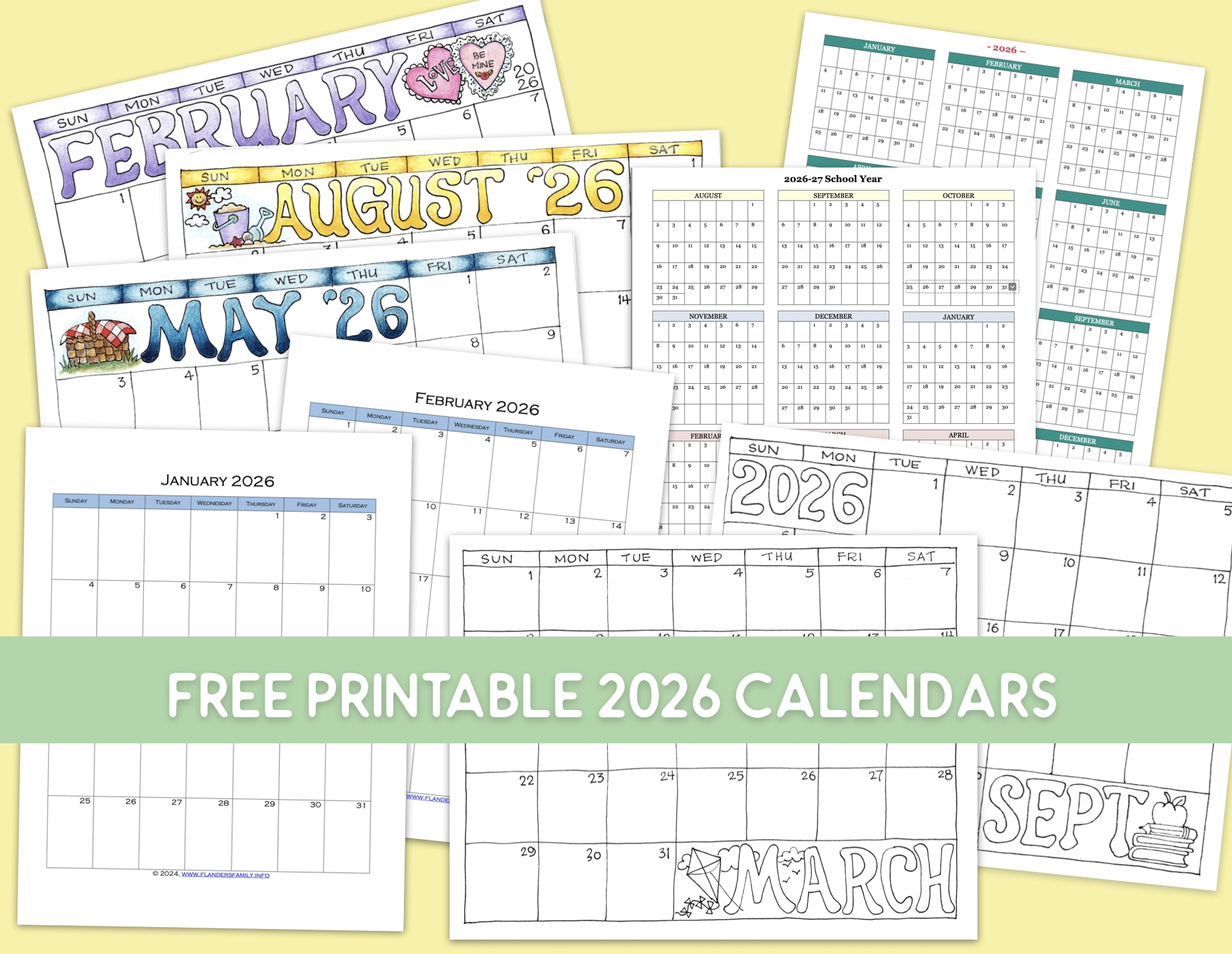 Printable 2026 Calendar By Month Free