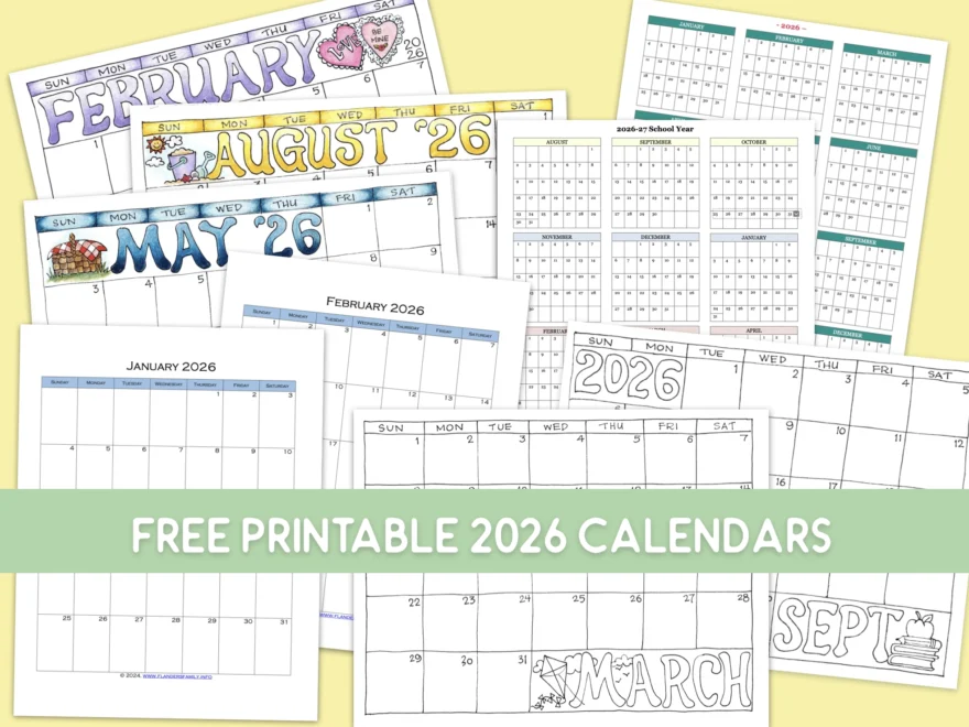 Free 2026 Calendars For Advanced Planning Flanders Family Home Life