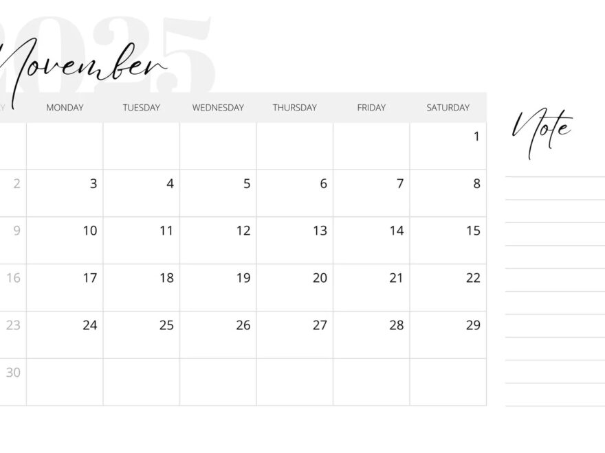 Free And Printable November 2025 Calendar Templates Canva