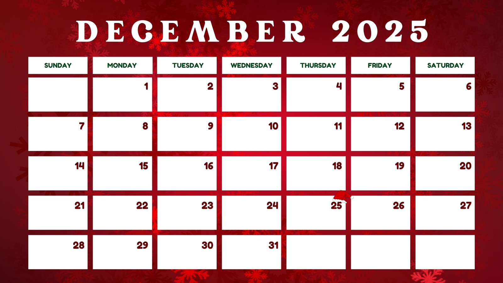 Free Custom Printable Christmas Calendar Templates Canva