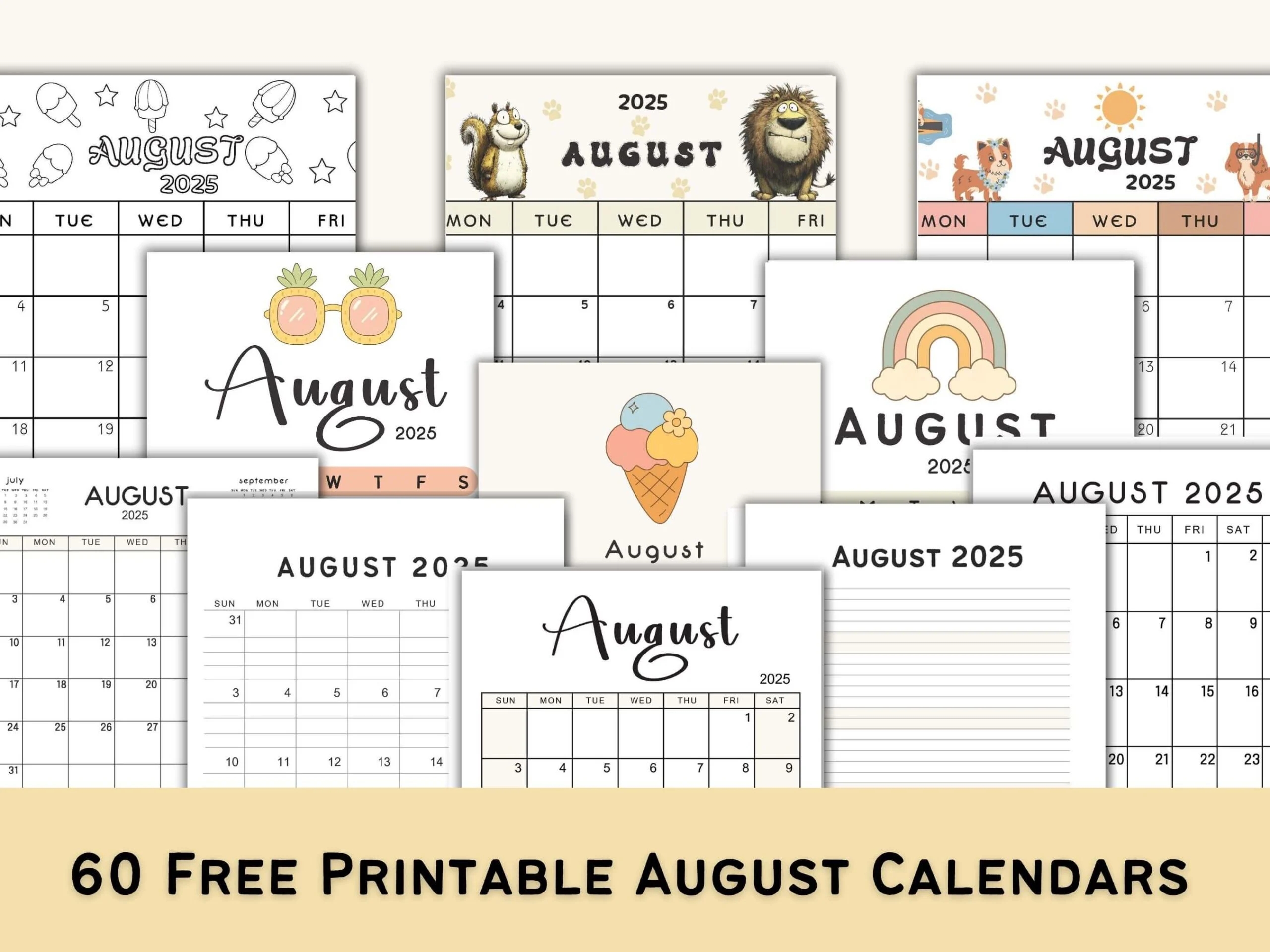 Printable 2025 Calendar August September