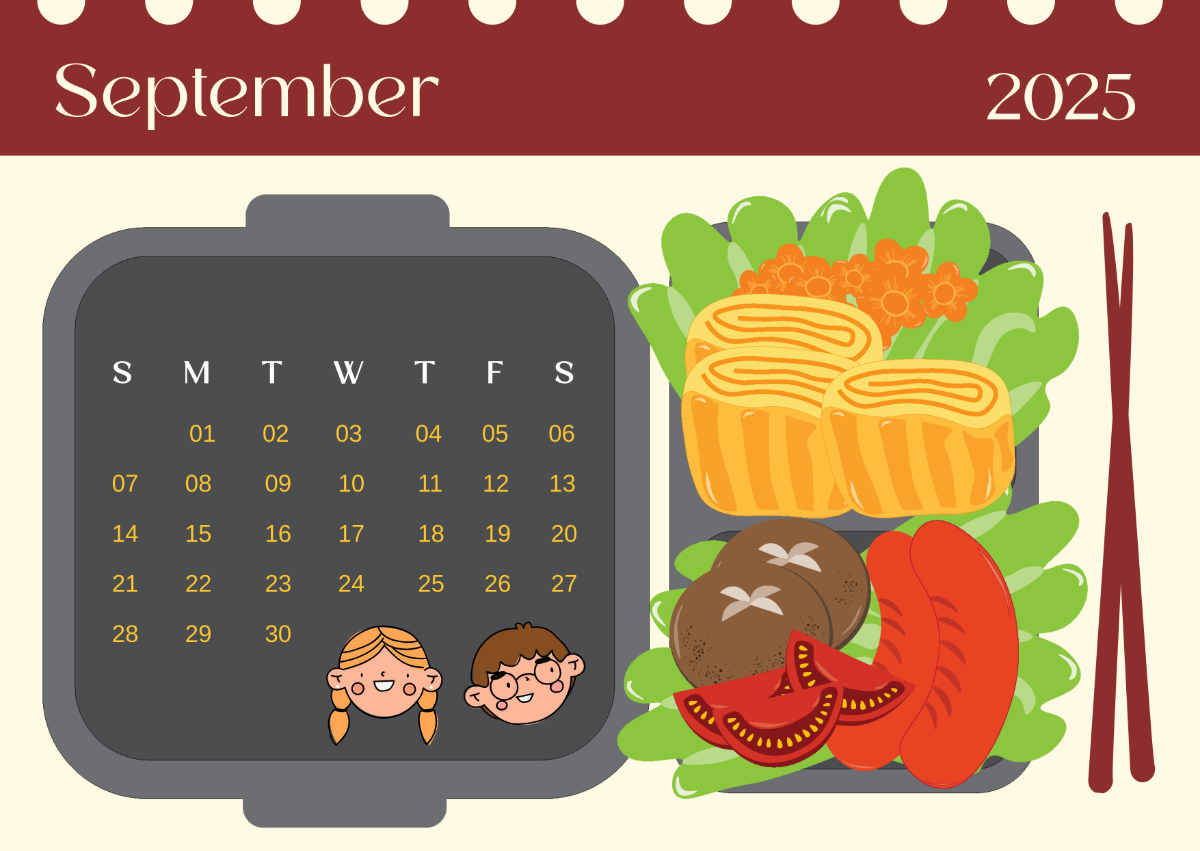 Free Cute September 2025 Calendar For Kids Template To Edit Online