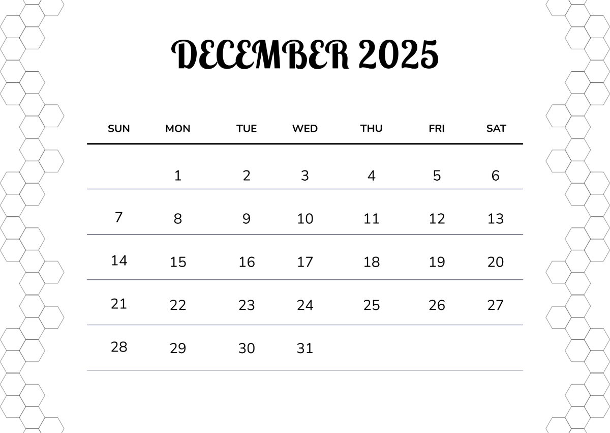 Free December 2025 Calendar For Teens Template To Edit Online