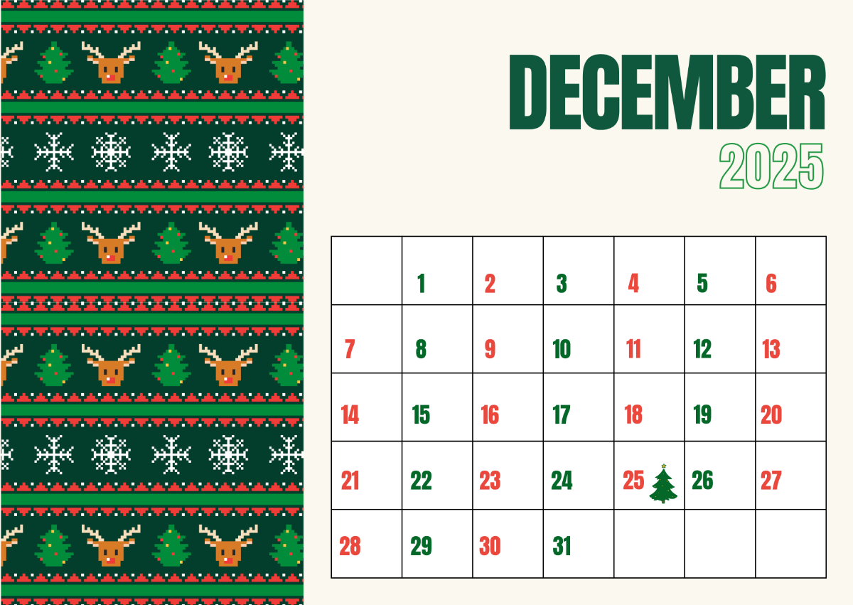 Free December 2025 Calendar Templates Editable And Printable