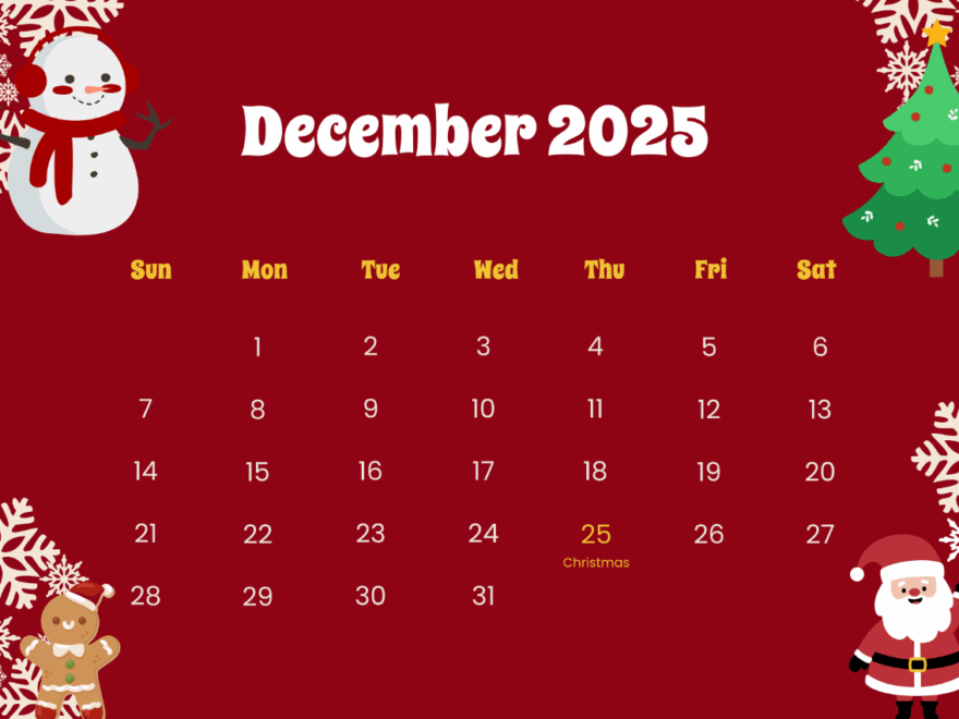Free December 2025 Christmas Design Template To Edit Online